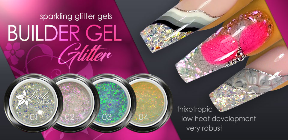 Builder Gel Glitter from Saida Nails - sparkling glitter gels
