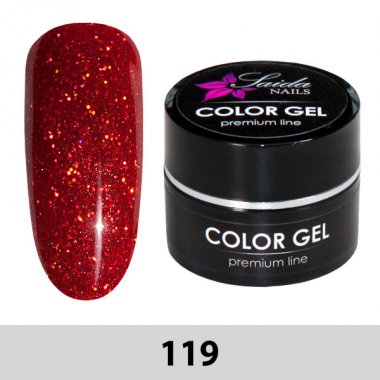 Color Gel Premium Line 119 - Glitter Red Fine