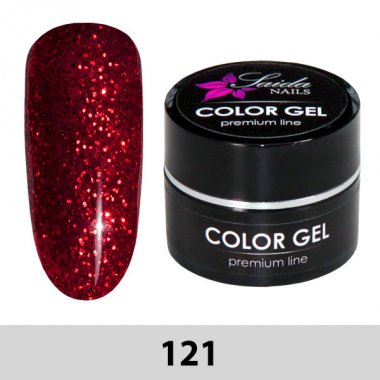 Color Gel Premium Line 121 - Glitter Crimson Coarse