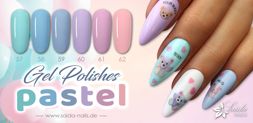 Gel Polishes in beautiful pastel colors