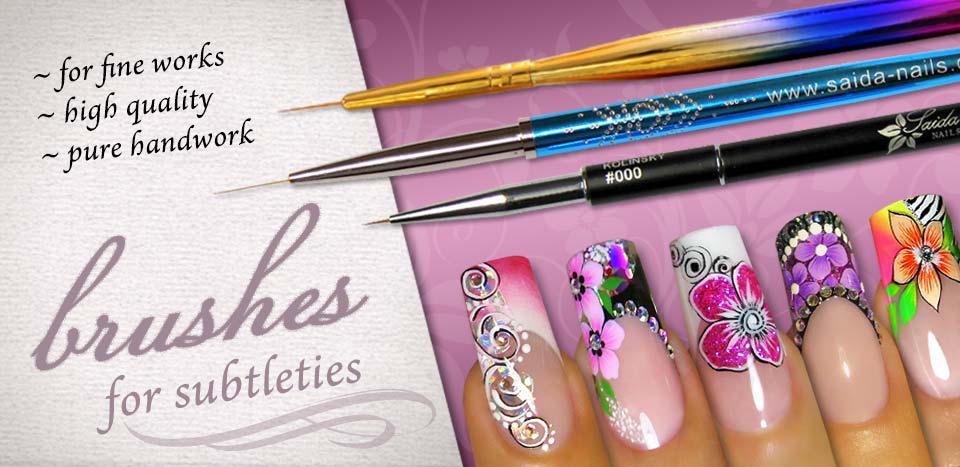 Brushes for nail art in different variations from Saida Nails