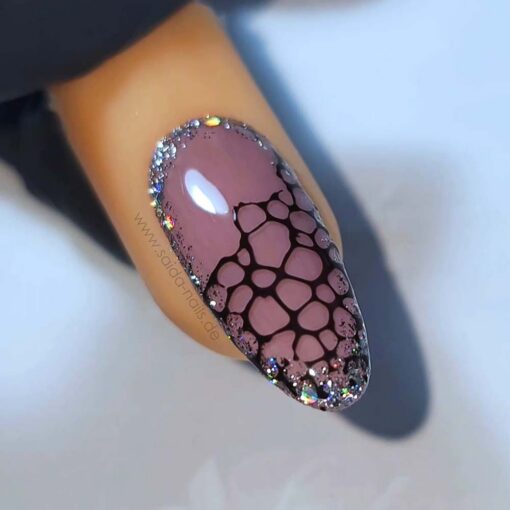 Lace Gel Black Nails