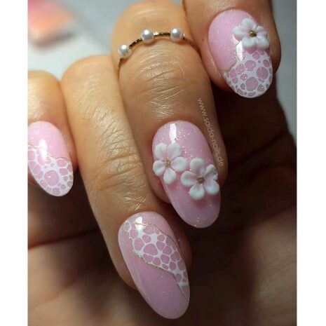 Lace Gel White Nails