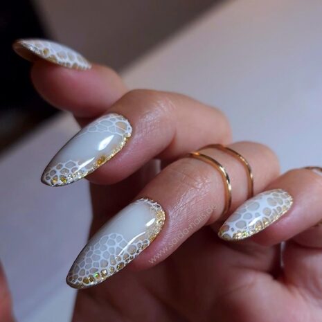 Lace Gel White Nails