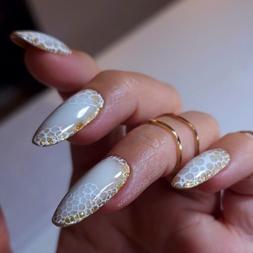 Lace Gel White Nails