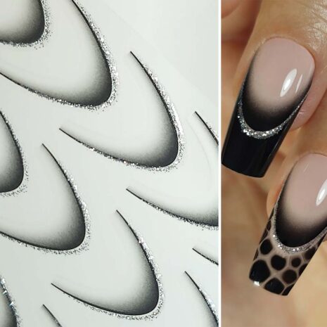 Babyboomer French Sticker SCHWARZ-GLITTER